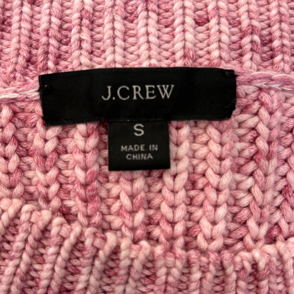 J.crew Pink Marled Cotton Blend Crewneck Sweater Size S - Picture 8 of 9